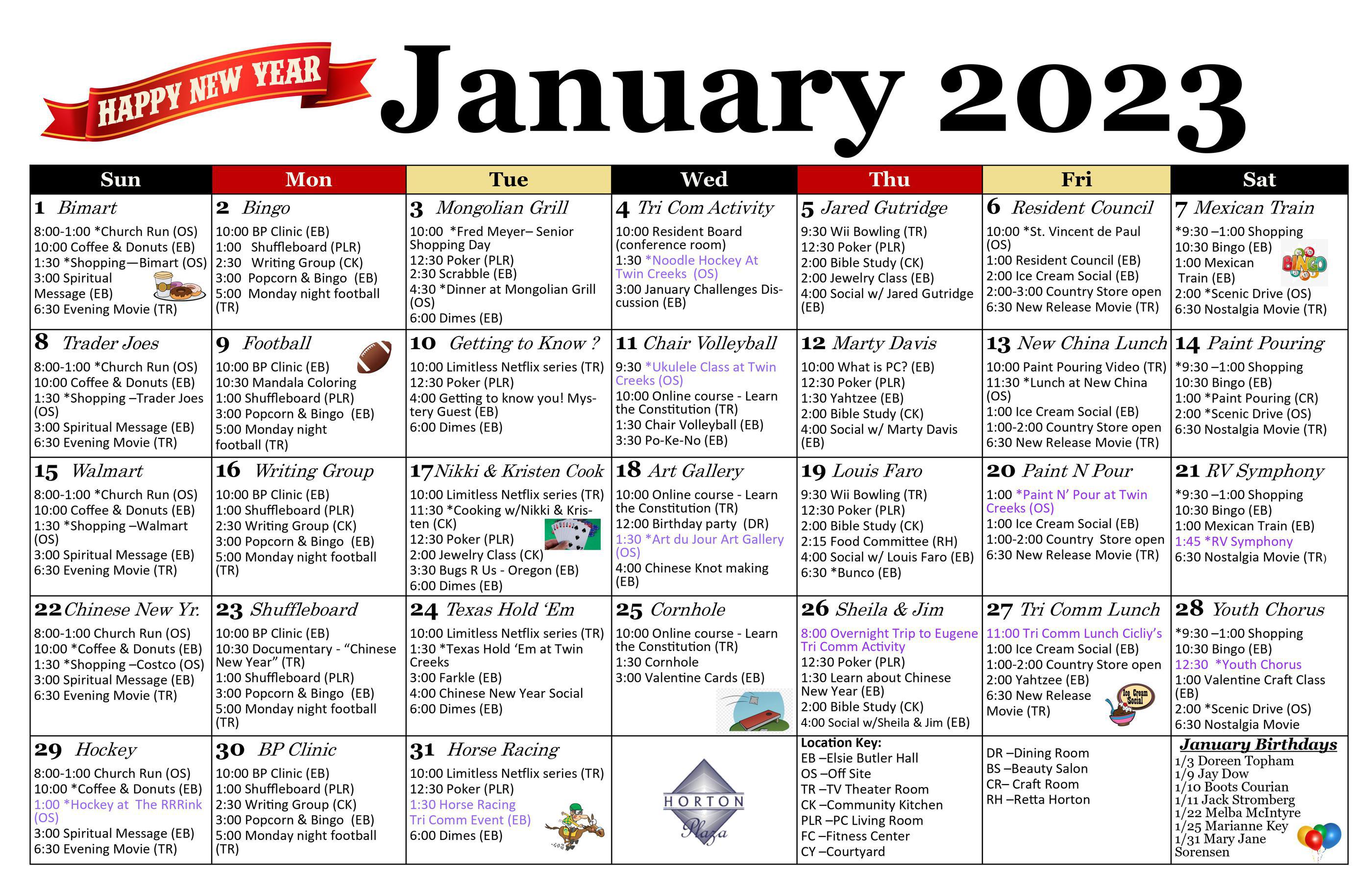 January 2023 Calendar