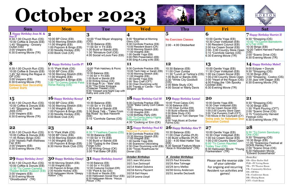October 2023 Calendar